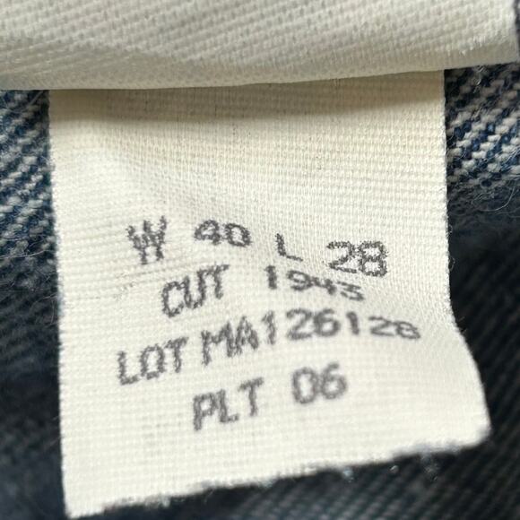 JD American Workwear Jeans Blue Denim Brown Suede Patch Carpenter Pants 40x28 - Picture 8 of 9